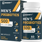 Probiotics for Men, 500 Billion CFUs & 12 Strains, Probiotics for Digestive Health, Men's Probiotic with Turmeric, Cranberry, Goji, for Overall Digestive, Immune Health, Gut & Bloating, 30-Days Supply
