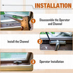 Touri Straight Arm Operator for Anderson Window Crank Replacement for Right Window with 8-3/8" Arm Length, Works with Perma-Shield Casement Windows, in Stone Color (1974-1995)