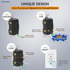 ELEGRP GFCI Outlet 20 Amp, Self-Test GFI Electrical Outlet with Narrow Design, GFCI Receptacle with LED Indicator, UL Listed, White, Wall Plate Included, 5 Pack