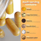 Inflame Shield | Turmeric Supplement for Inflammation Support with Ginger, Bioperine, & Bromelain | Advanced Formula for Joint Support | 120 Capsules for Men and Women