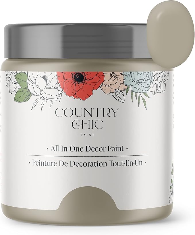 Country Chic All-in-One Chalk Paint for Furniture, Cabinets, Home Decor, Eco-Friendly, Matte Finish, Built-In Primer & Top Coat for Wood, Metal - No Wax Needed (- Pint 16 oz (475 ml)