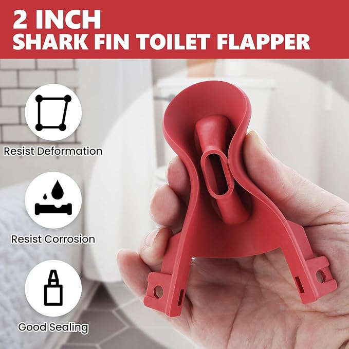 2 Inch Shark Fin Toilet Flapper Compatible with Kohler GP1078440, Toilet Flapper Replacement Part, for Kohler Toilet Tank Parts Red (2 Pack)