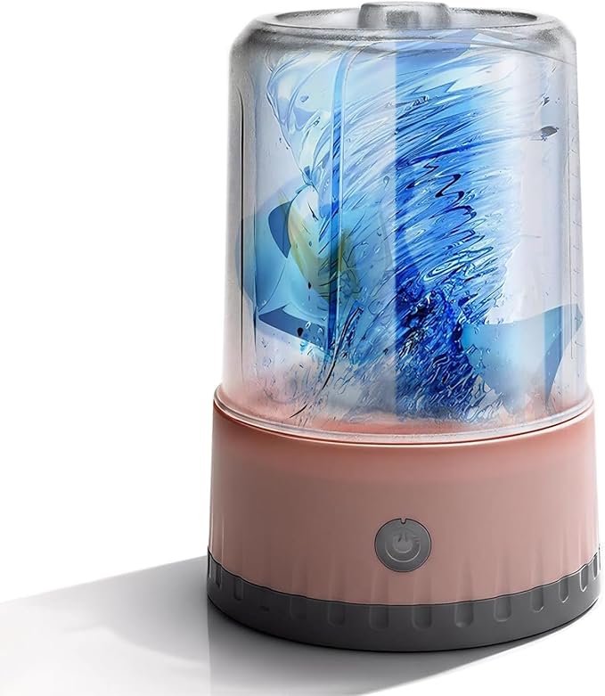 Underwear Washing Machine, BPA-free Portable Mini Washer for Socks, Baby Clothes, Cordless Small Laundry Cup for Travel, Dorm, Apartment, RV, Camp, Kids (Baby Pink)