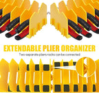 Plier Organizer, 2 Pack Pliers Rack for Toolbox Pliers Wrench Screwdriver, 20 Slots Tool Boxes Drawer Storage for Cutters Tools with Non-Slip Rubber Base,Yellow