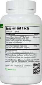 Liposomal Vitamin C - Liposomal VIT C - 500mg Capsules with Digestive Blend - Highly Absorbable High Dose VitaminC - Non GMO Kosher Vegetarian Doctor-Formulated Immune Support Supplement (90 Count)