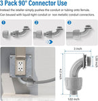 1 Inch Electrical Conduit Connector Kit,8-Pack Nonmetallic Plastic Liquid Tight Connector with 5 Straight,3 90 Degree Angle Fittings