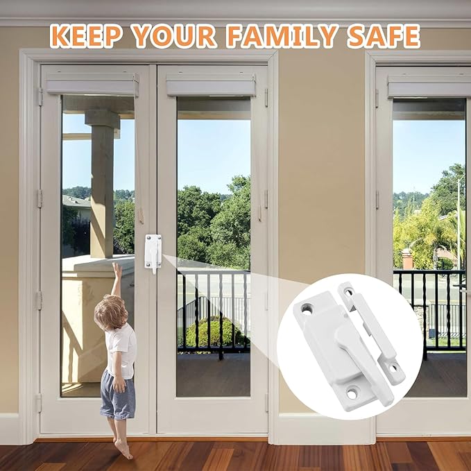 10 Pack Cam Action White Window Sash Locks, Security Window Latches Replacement Sash Lock, Replacement Sash Lock for Horizontal Sliding Windows and Vinyl Single or Double Windows