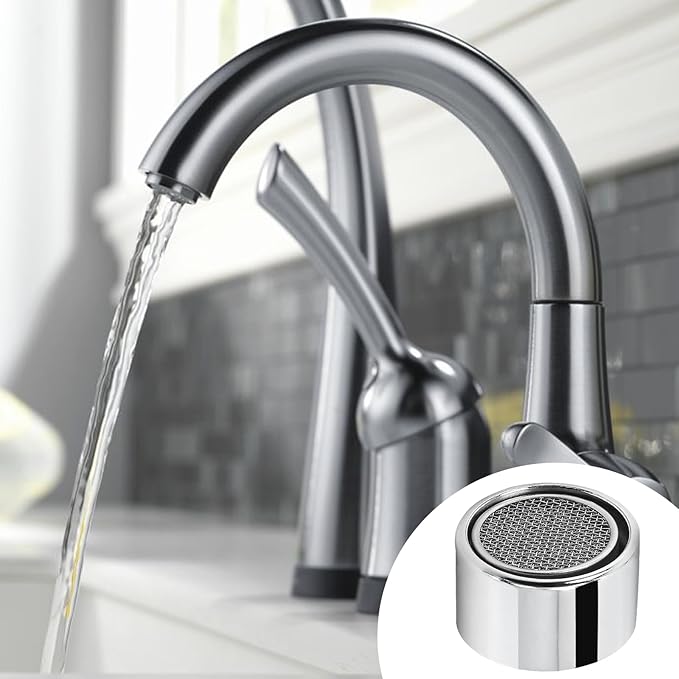 Litoexpe 55/64 Inch Faucet Aerator 4 PCS, Kitchen Sink Aerator Replacement Parts, Sink Faucet Female Thread Faucet Filter with Brass Shell and Gasket for Bathroom