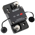GLOSO Circuit Breaker E91L LED Switch Breaker for Marine RV Truck Hi-Amp (1/4" Stud, 150A)
