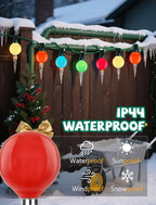 25 Pack G40 Replacement Bulbs, Multicolor Christmas Replacement Light Bulbs for Christmas String Lights, Indoor Outdoor Holiday Decor, E12 Candelabra Base, 5 W Incandescent Night Light Bulbs