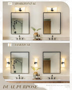 Modern Black Wall Sconce, HWH Up and Down Indoor Sconces Wall Lighting with Frosted Milk White Striped Glass Shade, Hardwired Wall Mounted Vanity Lamp for Bathroom, 5HZG97B-2W BK