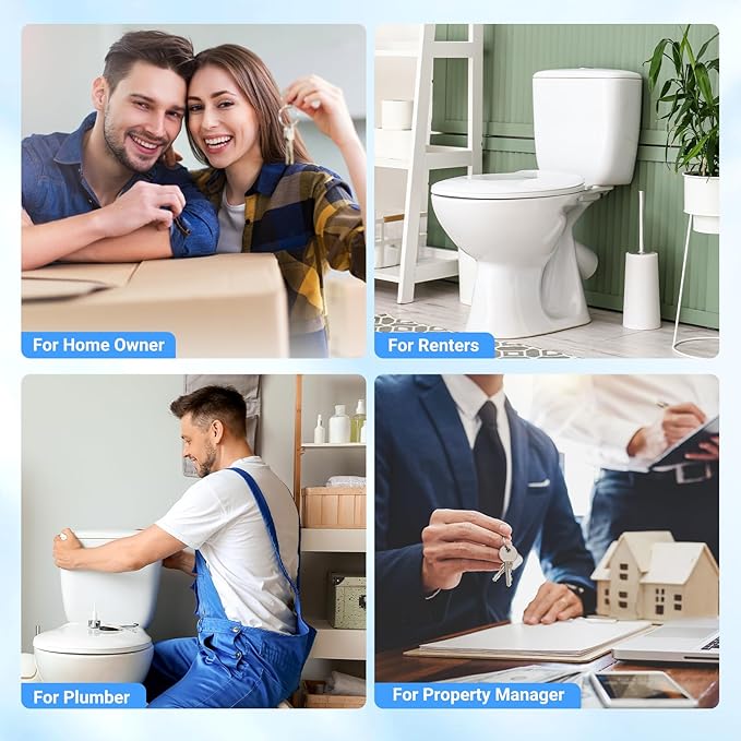 Universal Toilet Flapper Replacement 2 Inch - Compatible with Most American Standard Kohler Fluidmaster Toto Gerber Toilets Tank Water Saving Rubber Flush Valve Flapper with Stainless Chain Blue 1Pack