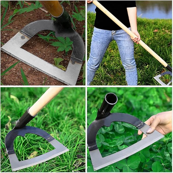 DOITOOL Stainless Steel Garden Hoe Tool Hollow Weeding Cultivator for Soil Loosening Planting and Tillage 8.38X5.51 Inches Durable Gardening Hand Tool