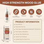 Super Strong Wood Glue, 8.45fl.oz Clear, Waterproof for Heavy Duty Woodworking, Furniture Assembly (1 Pack)