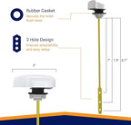 Universal Toilet Handle Lever Replacement - Toilet Flusher Replacement, Side Mount Toilet Tank Lever Fits Most Toilet Tanks - Efficient and Easy to Install Toilet Handle Replacement - White Finish