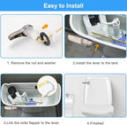 iFealClear 2 Pack Toilet Handle Kit, Universal Front Mount Tank Flush Lever, Solid Brass, Brushed Nickel