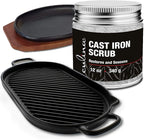 Culina Cast Iron Cleaning & Restoring Scrub | Removes Rust Without Scratching & Care Before Cleaning, Washing & Seasoning | 100% Natural | for Cast Iron Skillets, Pans & Cookware