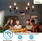 Depuley LED Light Bulbs E12: Candelabra Light Bulb 4W Candle Bulb Equivalent 40W - Edison Vintage Bulbs Warmlight 2700K C35 Clear Bulbs 500 LM 80+CRI Non-Dimmable 6-Pack