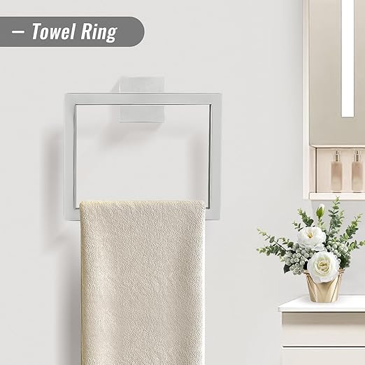 YACVCL Towel Bar Set, 5 Pieces Bathroom Hardware Set Brushed Nickel Bathroom Accessories, SUS304 Stainless Steel Towel Racks Holder Set Wall Mounted 23.6 Inch