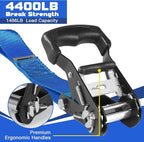 Ratchat Straps Heavy Duty with S Hooks Safety Latches 4 Pack 4400lb1.5 by 15' Tie Down Cargo Straps Ratcheting for Motorcycles,ATVs,Jet Skis,Golf Carts,Lumber,Sport Equipment,Boat,UTV,Roof Rack Blue