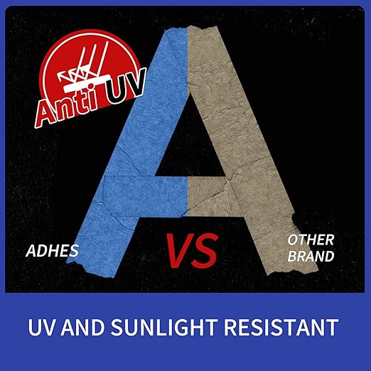 ADHES Blue Painters Tape Blue Tape, 6 Rolls x 1.88 Inch x 60 Yards Masking Tape Paint Tape for Walls, UV Anti,14 Days Clean Remove, Total 330 Yards