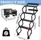 4 Steps Wall Mounted Attic Ladder, Indoor Attic Stairs Pull Down System, Metal Telescoping Step Ladders, Anti-slip Retractable Folding Stair, Loft Extension Steps Staircase for Garages(black, 4 Steps)