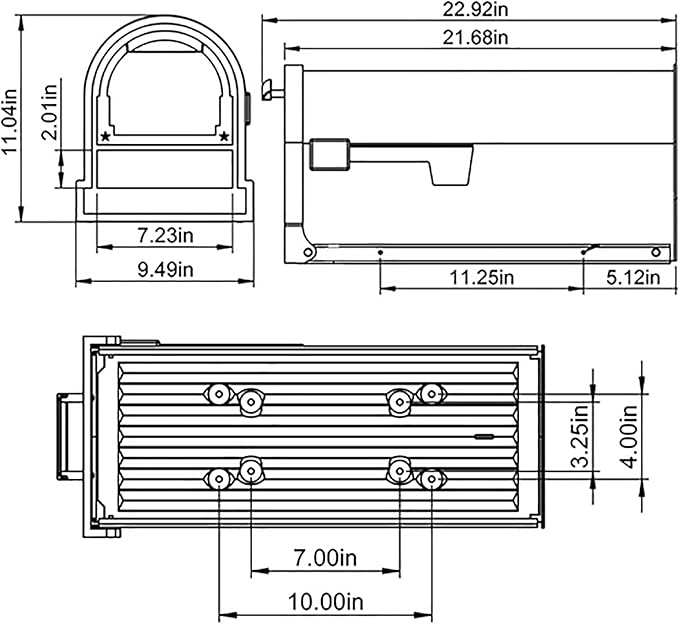 ARCHITECTURAL MAILBOXES Gibraltar Mailboxes Arlington Large Capacity Galvanized Steel Textured Black, Post-Mount Mailbox, AR15B000