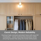 4-Pack E26 Ceramic Light Sockets - 600V 660W Heat-Resistant Lamp Holder with 2-Hole Flange Mount & 6" 18AWG Wire for Garage/Closet Ceiling Lighting (White)