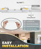 NUWATT 12 Pack 4 Inch LED Square Recessed Lighting, 5CCT Selectable 2700K/3000K/3500K/4000K/5000K, 630 Lumens Dimmable, IC Rated, 4in Square Wafer Lights, Canless LED Downlight, Diecast Aluminum J-Box