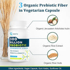 Probiotics for Women Men: 300 Billion CFU Probiotic High Potency + 12 Strains Organic Probiotics with Prebiotics, Daily Probiotic Supplement for Digestive, Gut, Immune and Bloating Health, 60 Capsules