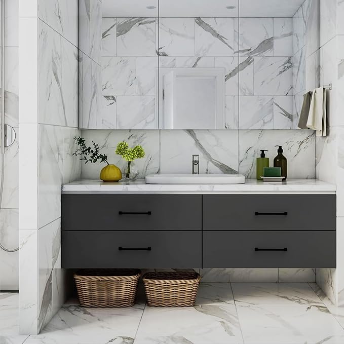 FILTA 7 Inch(177mm) Hole Centers Matte Black Cabinet Pulls(Set of 10),Black Handles for Cabinets Zinc Alloy Kitchen Cabinet Pulls Cabinet Hardware for Cabinets Cupboard Drawer