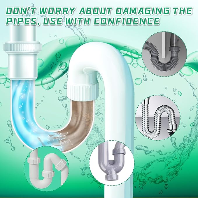 Drain Cleaner Powder, Powerful Pipeline Dredging Agent, Kitchen Unblocker, Sink and Drain Cleaner Powder for Kitchen Toilet（6Pcs）