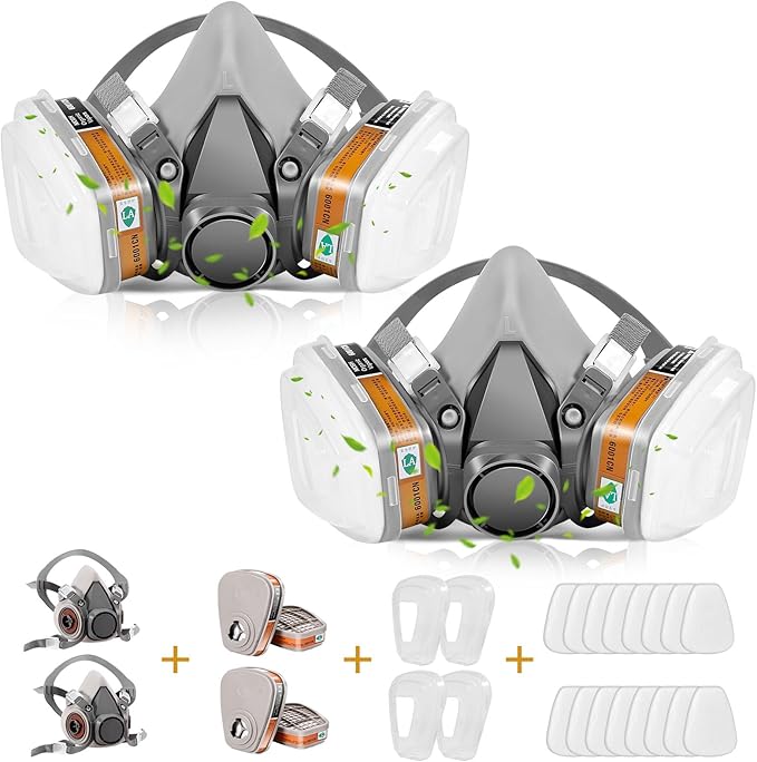Reusable Half Face and Full Face Gas Mask with Activated Carbon Filter Against Organic Vapor/Dust/Chemical