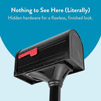 Architectural Mailboxes 7980B-10 Roxbury Mount Mailbox and Premium Steel Post Combo, Medium, Black