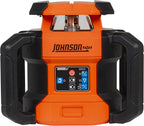 Johnson Level & Tool JRT300-RDHV-S Self-Leveling Red Dual Slope Rotary Laser System, 4,000FT Range, Lithium Ion Batteries, Magnetic Target, Laser Detector, Remote Control, Tripod and 13 FT Grade Rod
