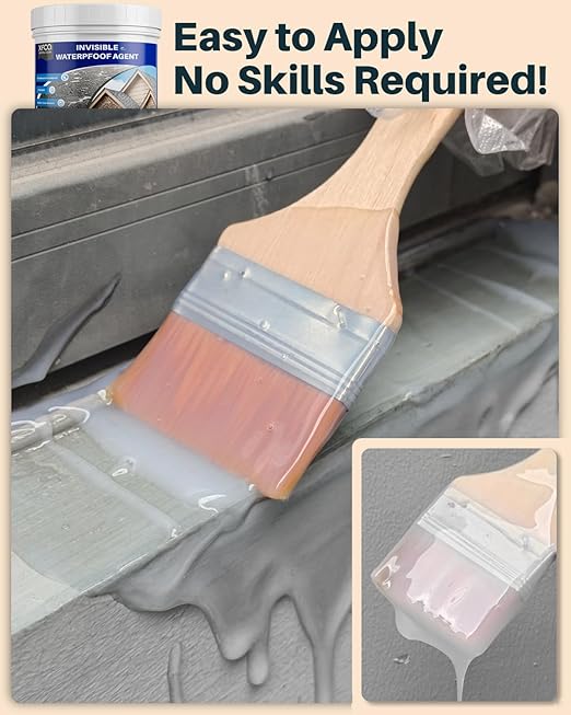 Transparent Waterproof Sealant,35oz (1 KG) Clear Transparent Waterproof Coating,Liquid Invisible Water Proof Agent for Roofs Walls,Garden,Bathroom,Kitchen Indoor & Outdoor Water Proof Adhesive