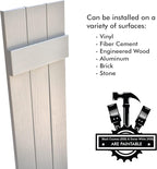 Board & Batten Vinyl Shutters (1 Pair) | 11"x75" (3-Board) - Dover White/Paintable | Exterior Window Shutters | Includes Mounting Hardware | Simple Installation | Made in USA