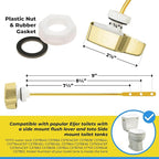 Universal Side Mount Toilet Handle Tank Flush Lever - Modern Durable Toilet Bowl Handles Side Mount - Also Replaces Eljer Toilet Handle & THU004-CP Toto Toilet Handle Replacement (Brass Polished)