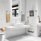 TQKAG 6-Piece Bathroom Towel Bar Sets Brushed Nickel 23.6 inch Towel Bar Stainless Steel Towel Ring Coat Hook and Toilet Paper Holder Bathroom Hardware Set Wall Mounted Bathroom Accessories Kit