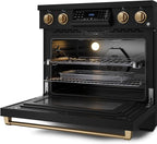 Gordon Ramsay by THOR Kitchen 36 Inch Professional Electric Range with Tilt Panel Touch Control in Black/Bronze