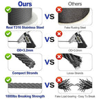 CKE 170FT 1/8" Black Stainless Steel Cable for Railing, T316 Stainless Steel Marine Grade Wire Rope for Deck Cable Railing Kit,1850lbs Breaking Strength 7x7 Strand Aircraft Cable DIY Balustrade, BCW6