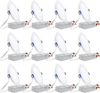 TORCHSTAR 12-Pack 6 Inch Ultra-Thin LED Recessed Lighting with J-Box, 4000K Cool White, 12W Dimmable 1000lm Brightness LED Downlight, ETL & Energy Star Listed