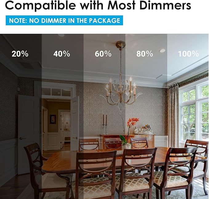 VOLIVO Dimmable E12 LED Candelabra Bulbs 60Watt Equivalent, 2700K Warm White, 500Lumens, 4.5W B11 Vintage Chandelier Light Bulbs, LED Filament Clear Glass Candle Lamp for Ceiling Fan Home Decor, 6Pack