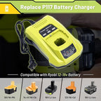Upgraded 3.8Ah P102 Replacement for Ryobi 18V Battery and Charger Combo Lithium ion Compatible with Ryobi 18V ONE + Battery P108 P103 P104 P105 P107 P109 P122 Cordless Power Tools & Charger P117 P118