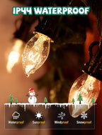 50 Pack C7 Christmas Replacement Bulbs, 5W Incandescent Clear Lights for Outdoor String Lights, Christmas Night Light bulbs for Porch, Patio, Garden, Party, Wedding Decor, E12 Intermediate Base