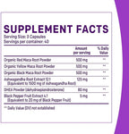 6-in-1 Organic Maca Root & Ashwagandha Capsules 1710mg w/DHEA & Black Pepper Fruit Extract - Maca Root Capsules for Women & Men - Stamina, Bone and Mood Support Supplement,120 Capsules (40 Servings)