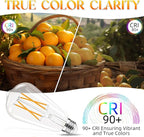 LED Edison Bulbs, E26 Bulb 60 watt Equivalent, Non-Dimmable, Soft White 2700K, ST58 Vintage Light Bulbs, 90+ CRI, 6W 600LM, E26 Medium Base, Clear Glass, 6 Pack