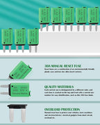 30A Low Profile Mini Fuse Kit– Automotive 30A ATM Manual Reset Circuit Breaker Fuses for Boat, RV, Car, Truck, DC 12V/32V 30 Amp Manual Resettable Blade Assortment Kit with Resettable Fuses