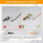 Hibbent Universal Metal Front Mount Toilet Handle Replacement Kit, Brass Toilet Flush Tank Lever with Stainless Steel Flapper Chains for Most Toilets, Brushed Gold Finish