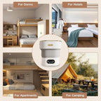 Portable Washing Machine, 15L Mini Collapsible Washer with 3 Cleaning Modes for Baby Clothes, Underwear, Small Foldable Laundry for Travel Apartment Home Dorm Hotel Camping (White+Grey)